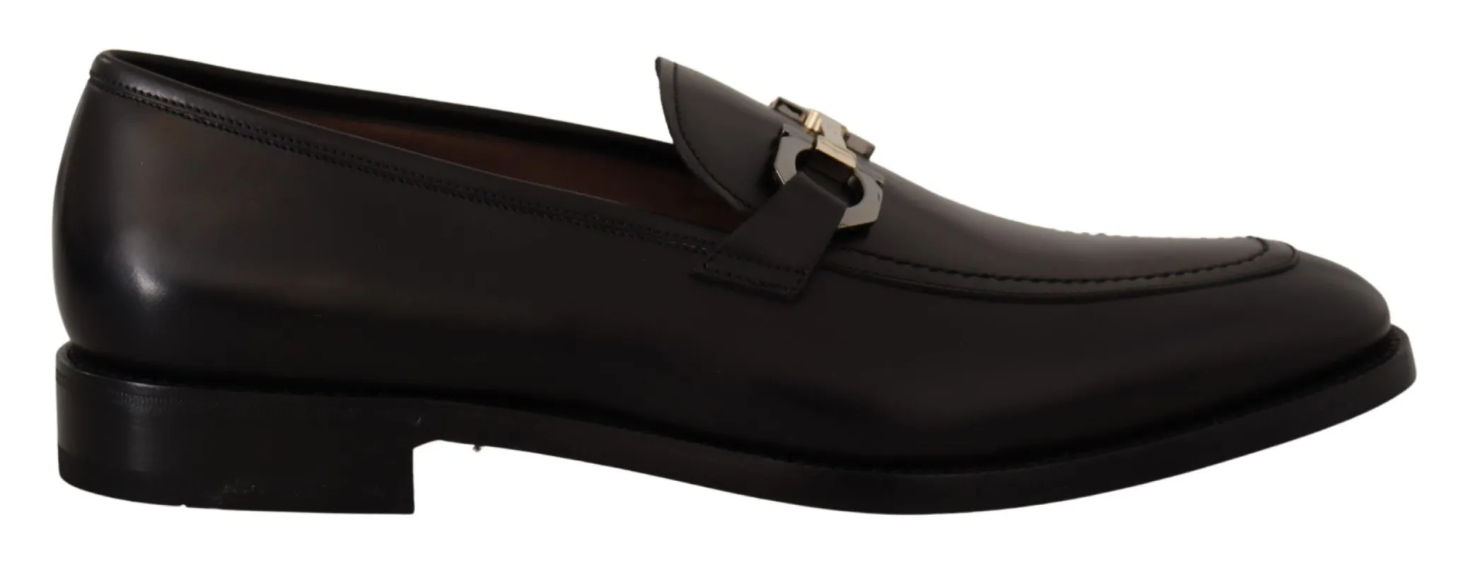 Suave Black Leather Gancio Bit Loafers sold by Louxly