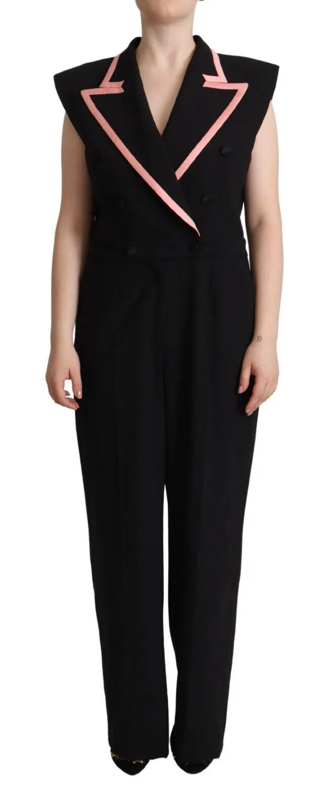Elegant Sleeveless Wool Blend Jumpsuit sold by Louxly