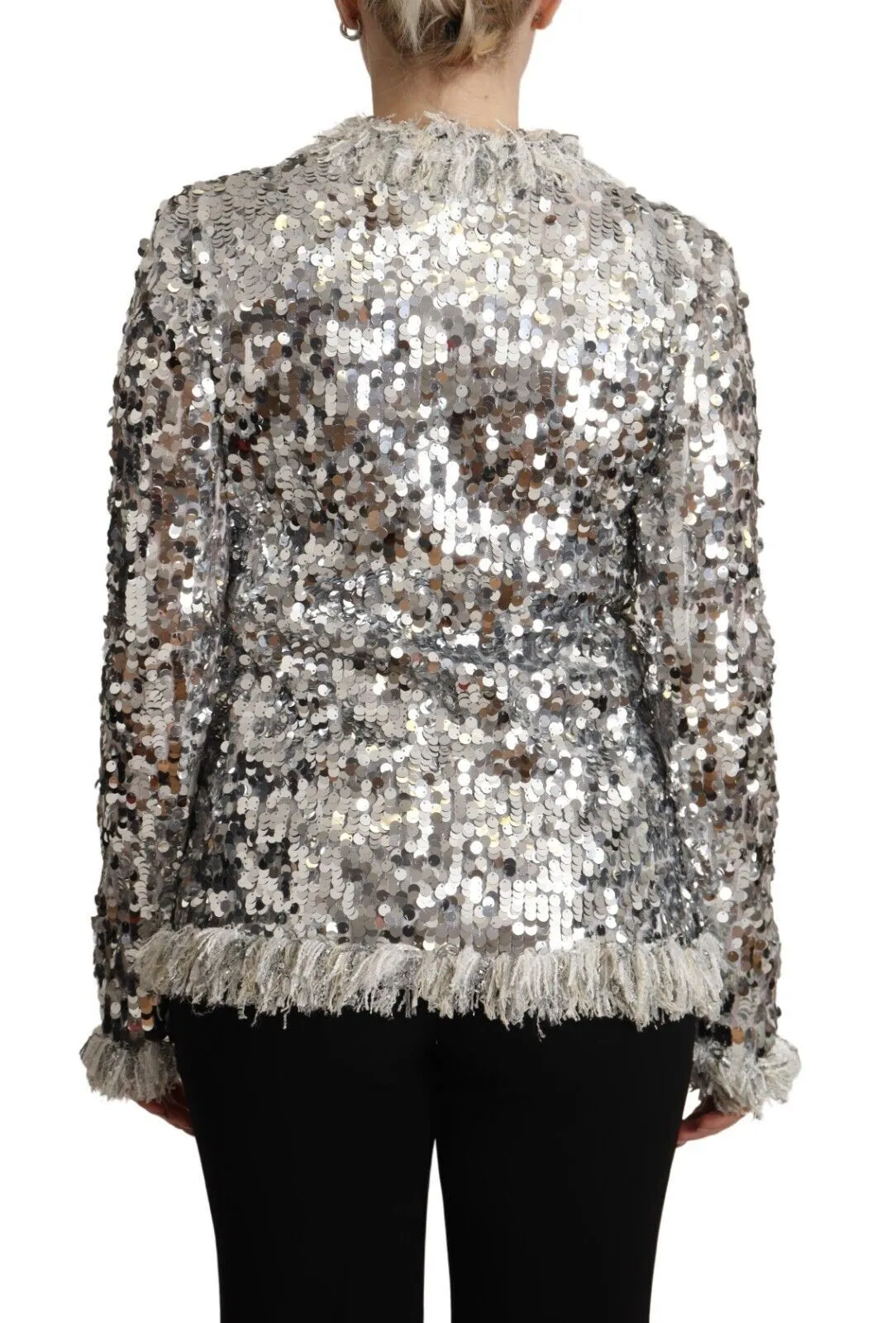 Chic Silver Sequined Jacket Coat sold by Louxly product image thumbnail 3