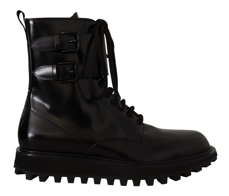 Elegant Black Leather Ankle Boots sold by Louxly