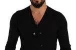 Elegant V-Neck Black Cashmere Cardigan sold by Louxly