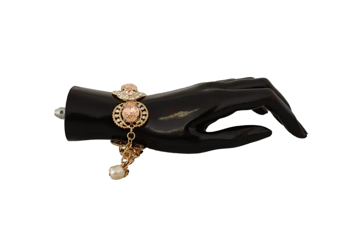 Champagne Crystal Gold Chain Bracelet sold by Louxly