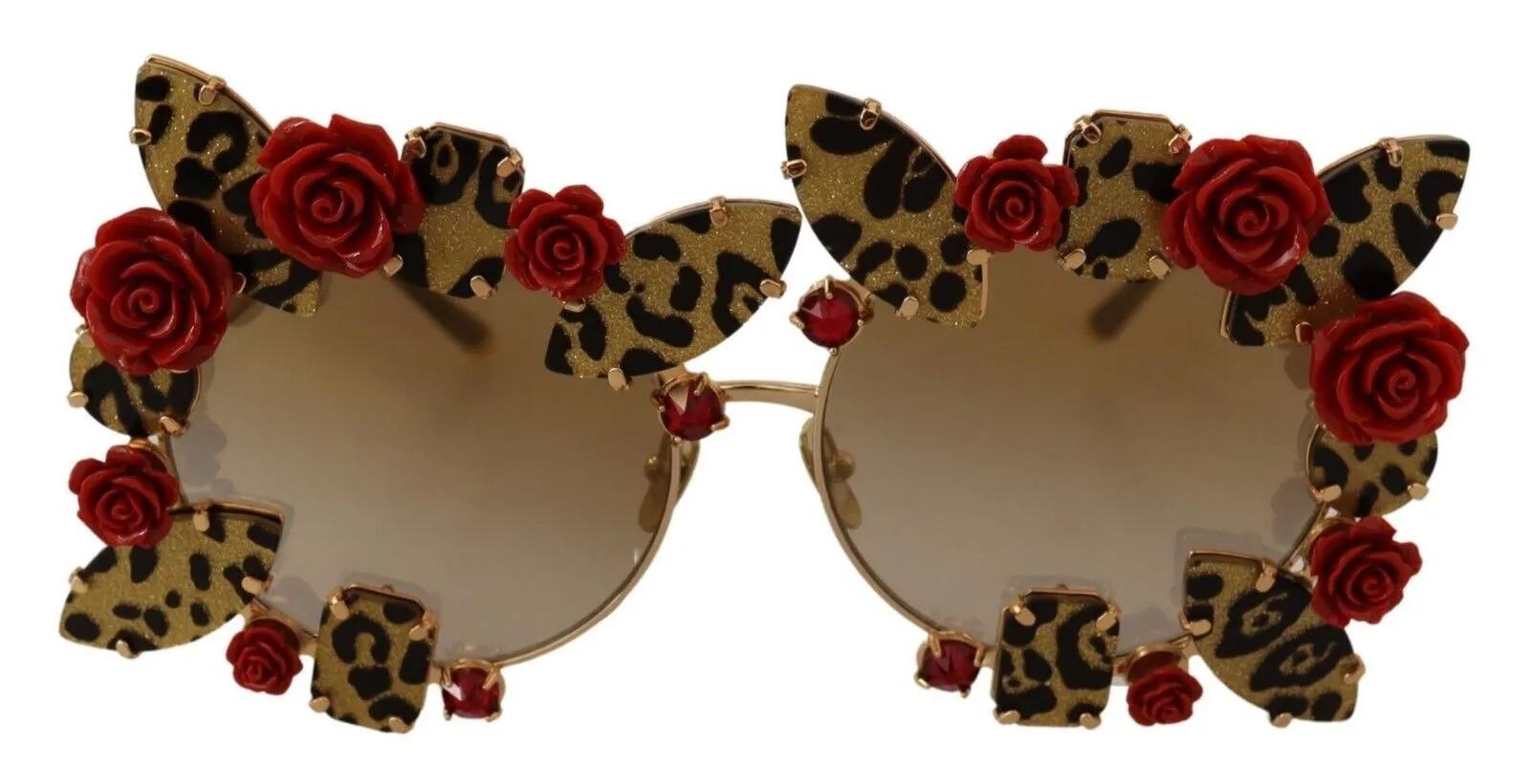 Elegant Round Metal Sunglasses with Rose Detail sold by Louxly