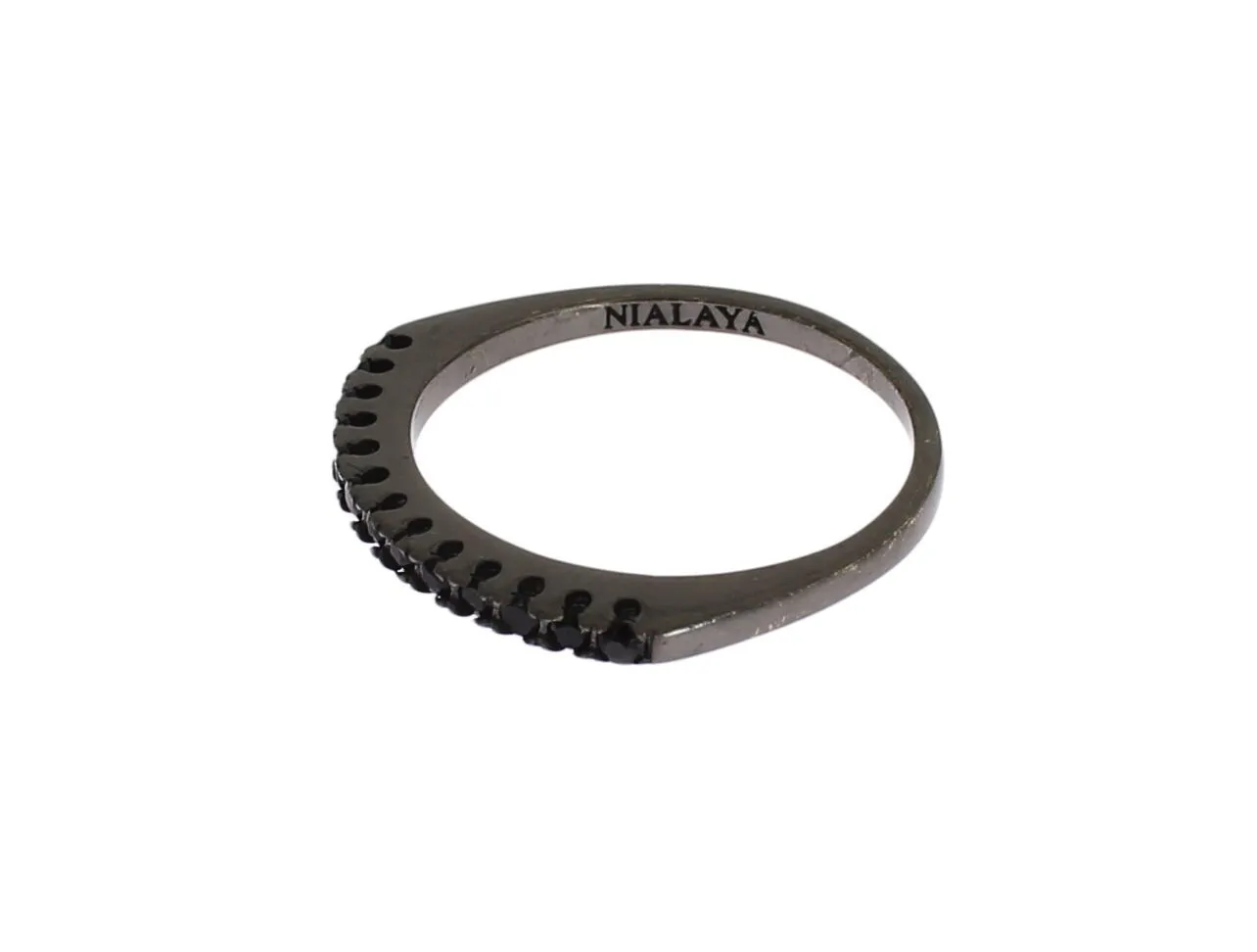 Elegant Black Crystal Sterling Silver Ring sold by Louxly product image thumbnail 4