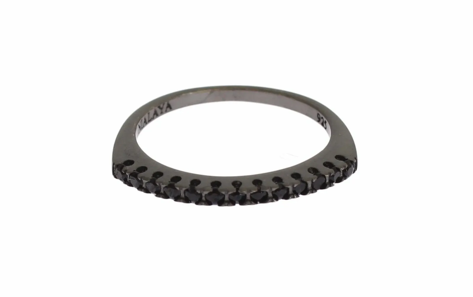 Elegant Black Crystal Sterling Silver Ring sold by Louxly
