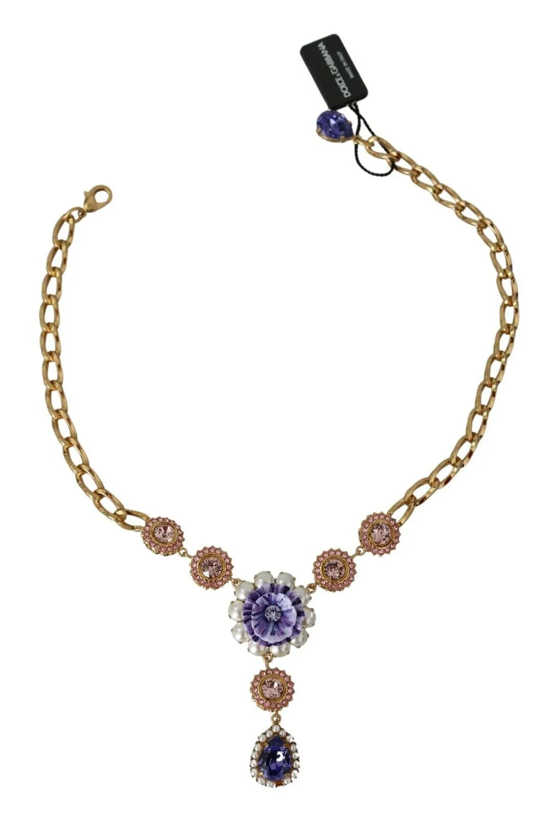Elegant Gold Crystal Floral Charm Necklace sold by Louxly product image thumbnail 2