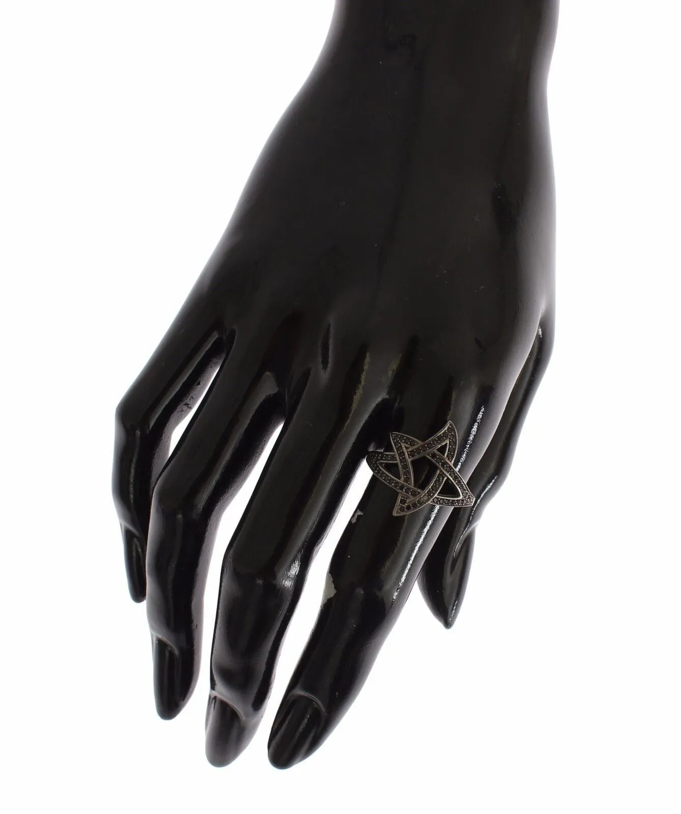 Chic Black Rhodium Silver CZ Crystal Ring sold by Louxly product image thumbnail 3