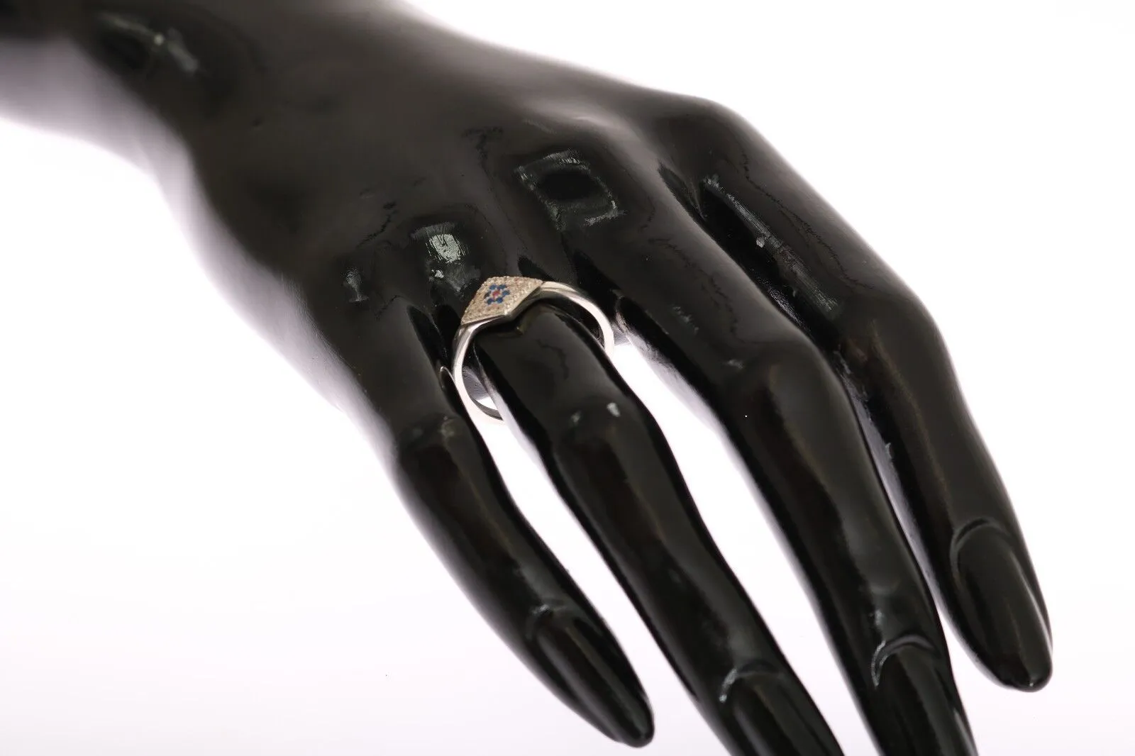 Elegant Silver CZ Crystal Encrusted Ring sold by Louxly product image thumbnail 4