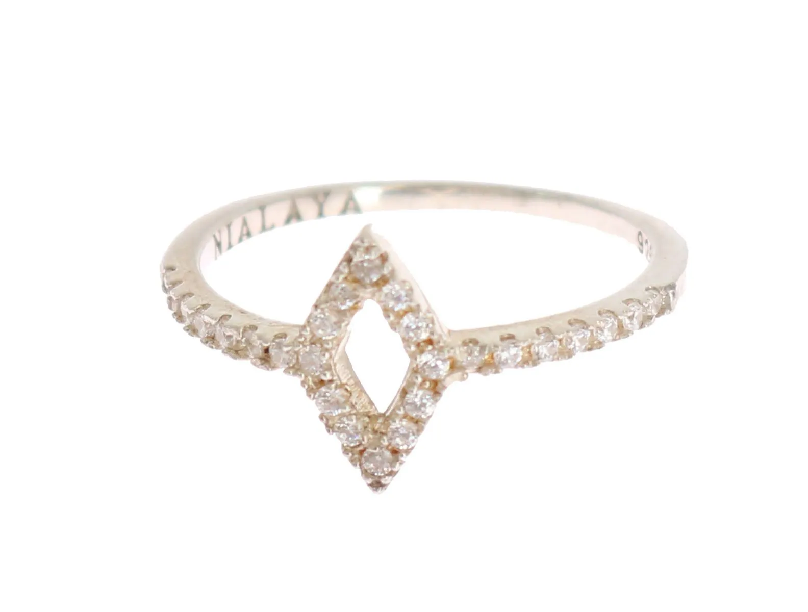 Elegant Silver CZ Crystal Studded Ring sold by Louxly