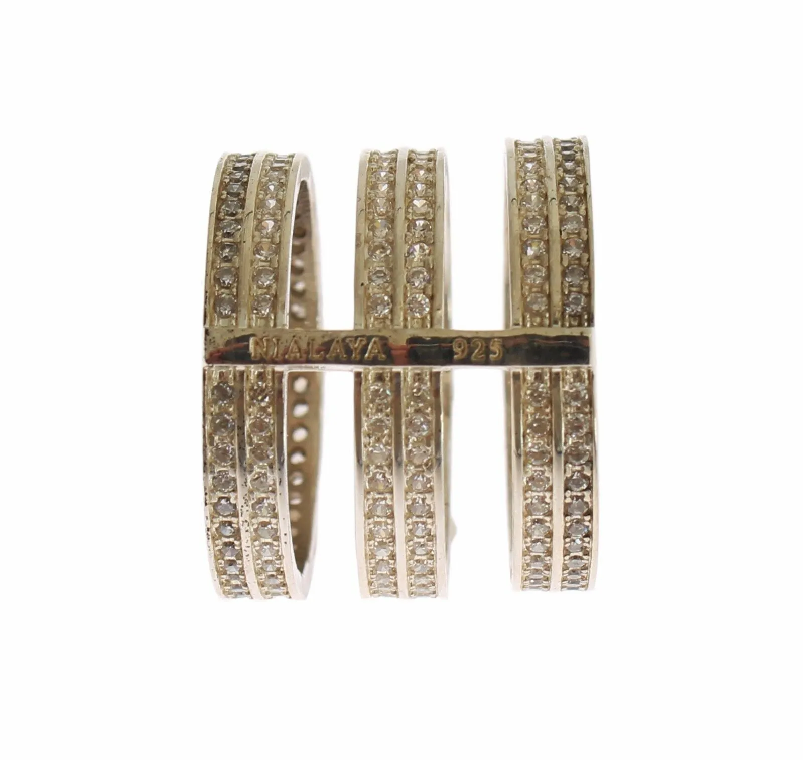 Silver Crystal Adorned Statement Ring sold by Louxly product image thumbnail 5