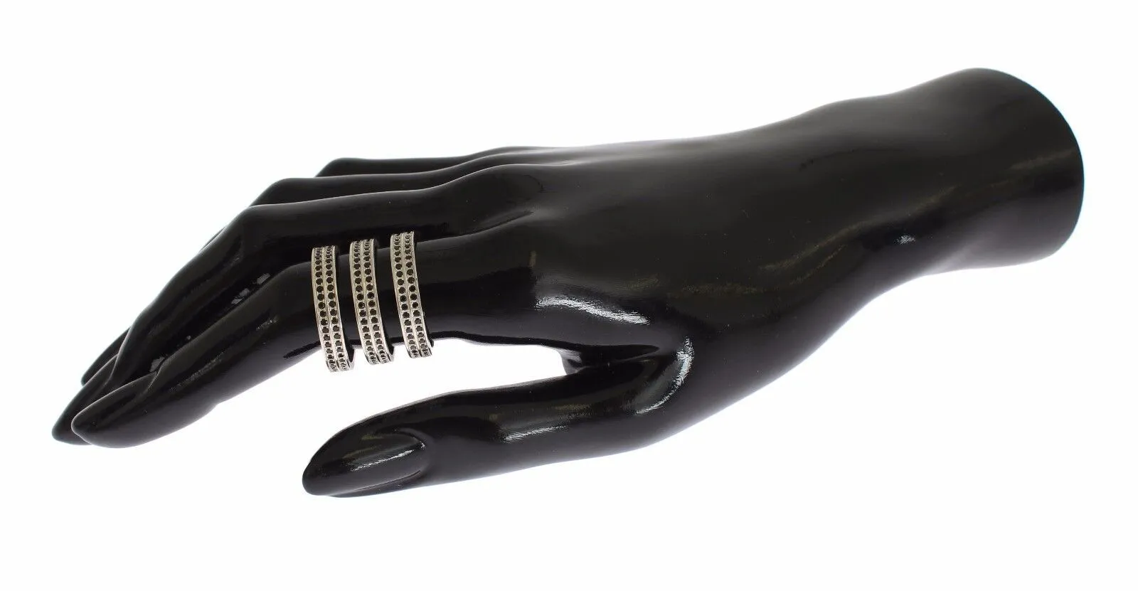 Exquisite Black CZ Crystal Silver Ring sold by Louxly product image thumbnail 5