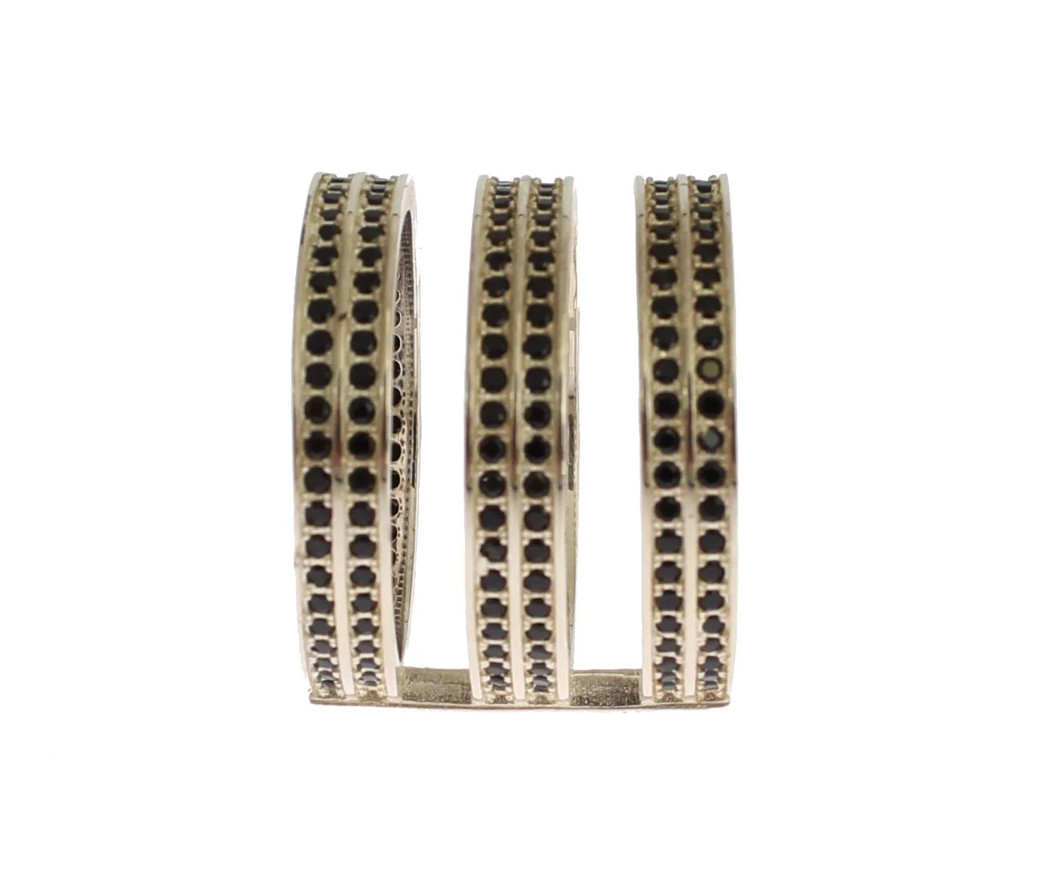 Exquisite Black CZ Crystal Silver Ring sold by Louxly product image thumbnail 2