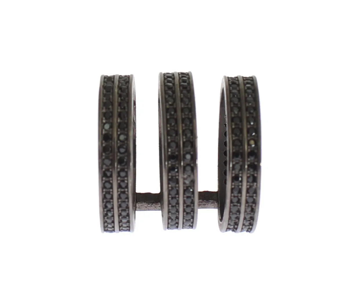 Chic Black Crystal Sterling Silver Ring sold by Louxly