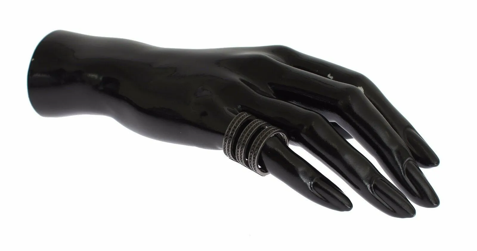 Chic Black Crystal Sterling Silver Ring sold by Louxly product image thumbnail 5