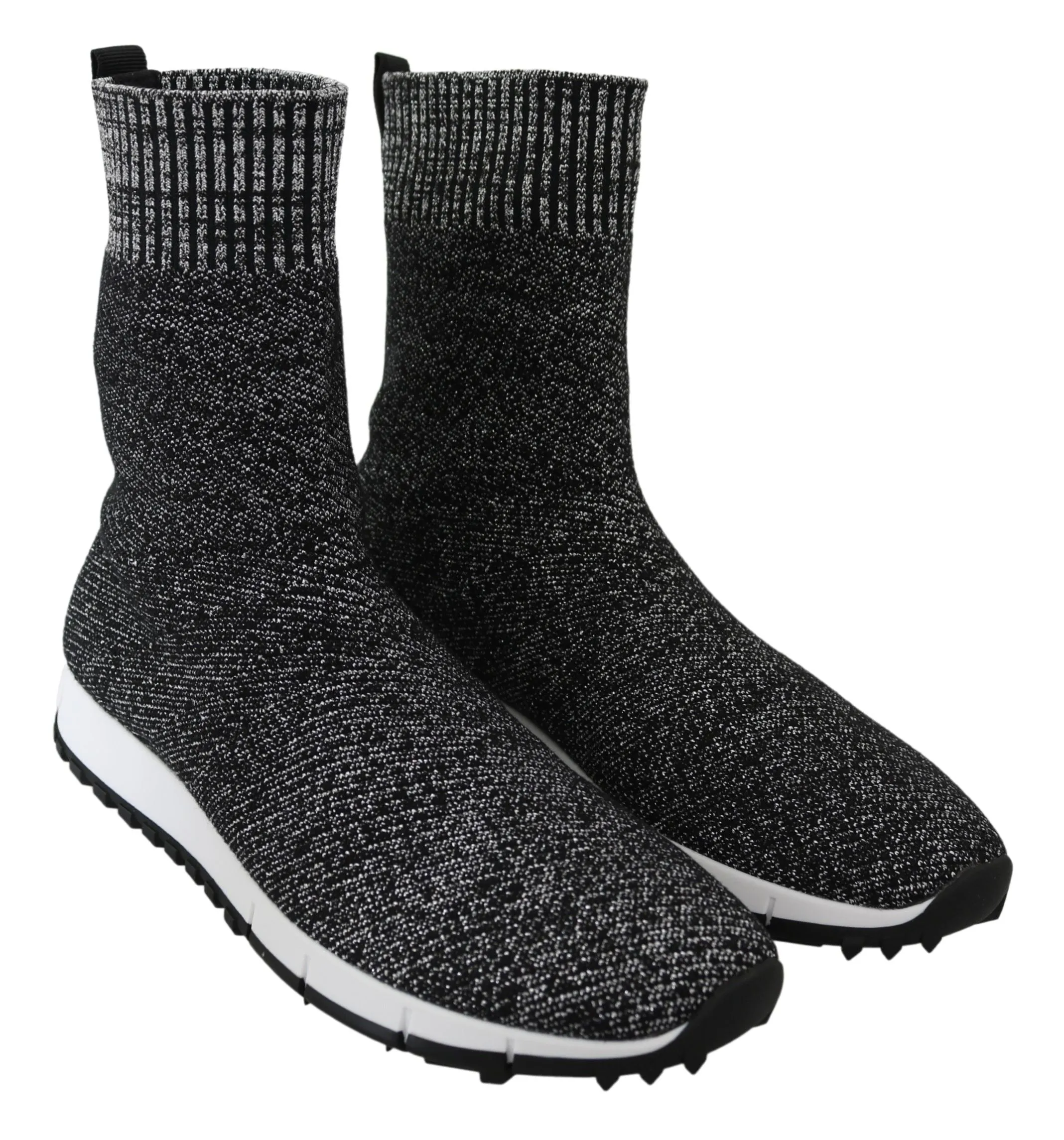 Elegant Knitted Lurex Sneakers in Black and Silver sold by Louxly product image thumbnail 2