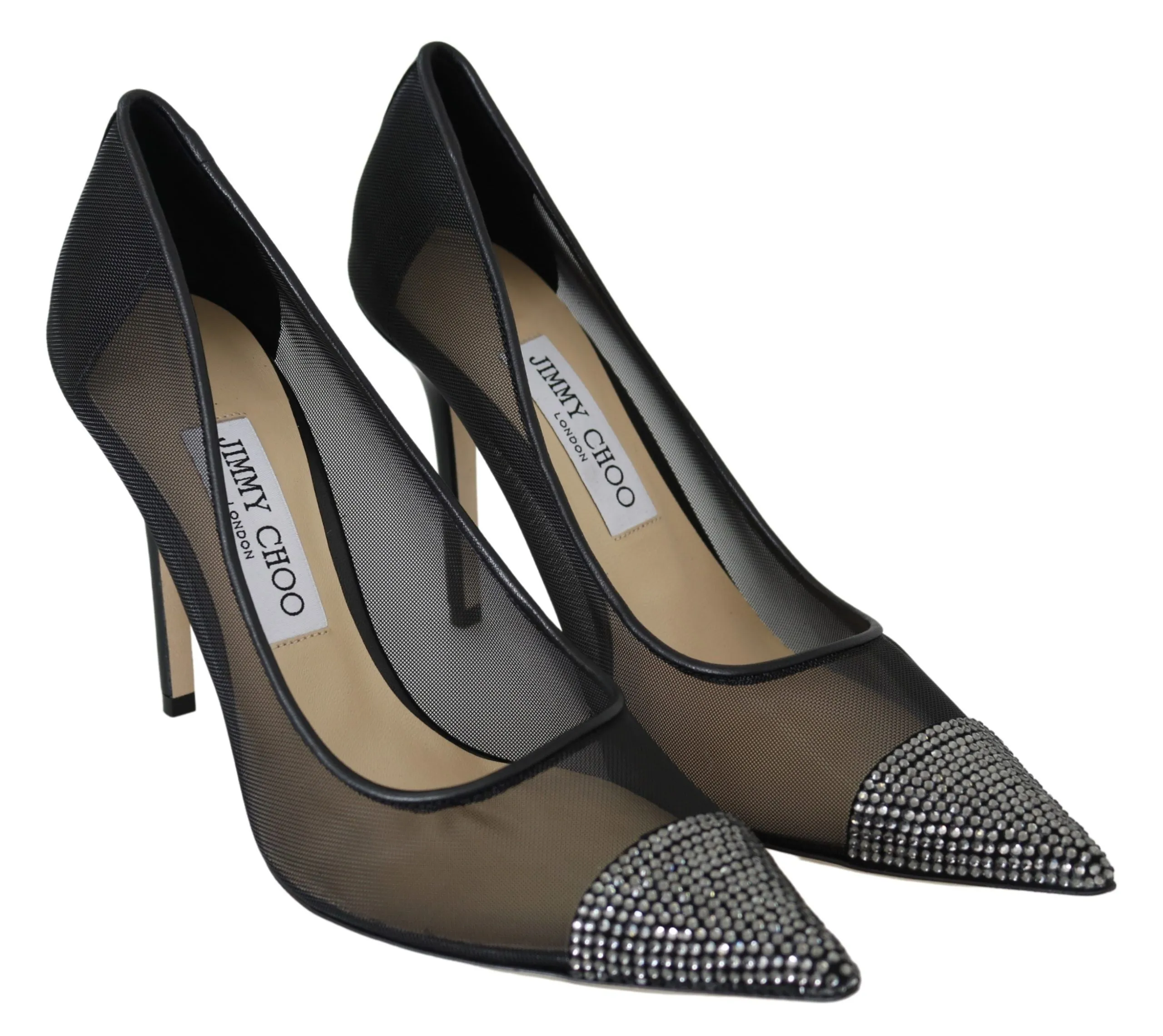 Elegant Black Mesh Crystal Pumps sold by Louxly product image thumbnail 2