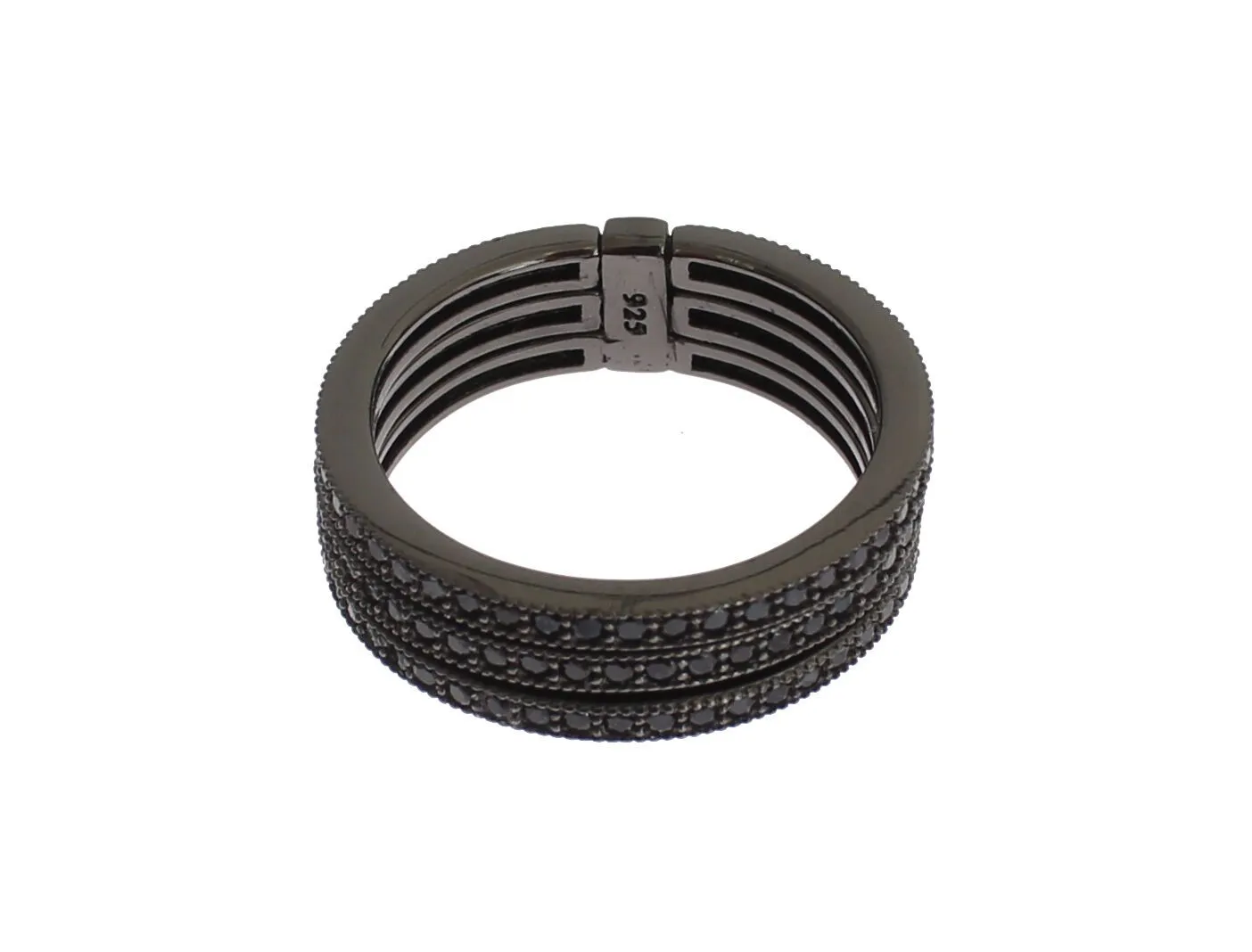 Elegant Black Rhodium Silver Crystal Ring sold by Louxly product image thumbnail 4