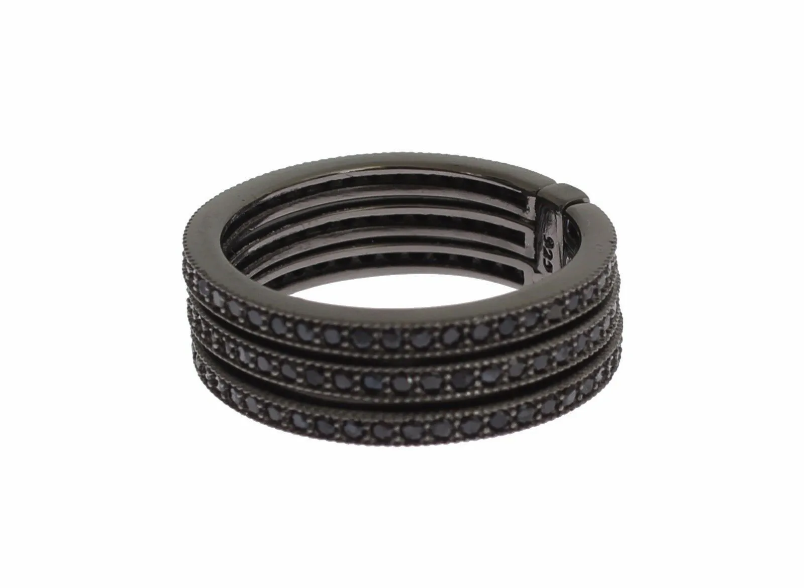 Elegant Black Rhodium Silver Crystal Ring sold by Louxly