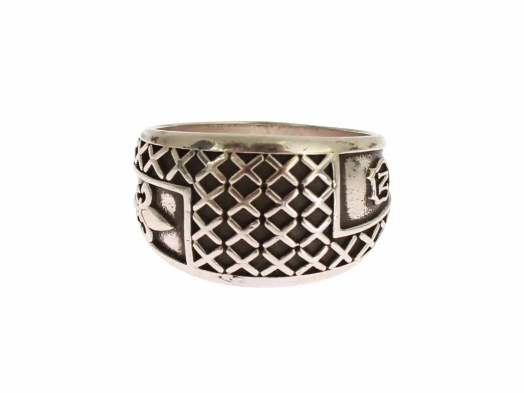 Elegant Silver Band with Black Accents sold by Louxly