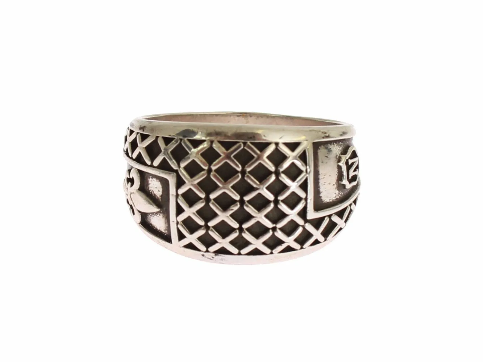 Elegant Silver Band with Black Accents sold by Louxly