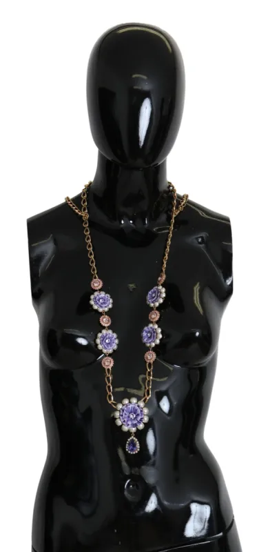 Elegant Gold-Tone Charm Necklace with Floral Motif sold by Louxly