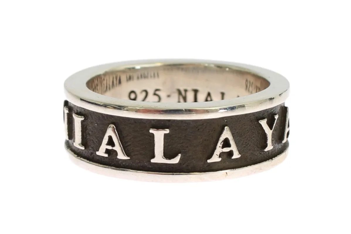 Elegant Silver and Black Men's Sterling Ring sold by Louxly
