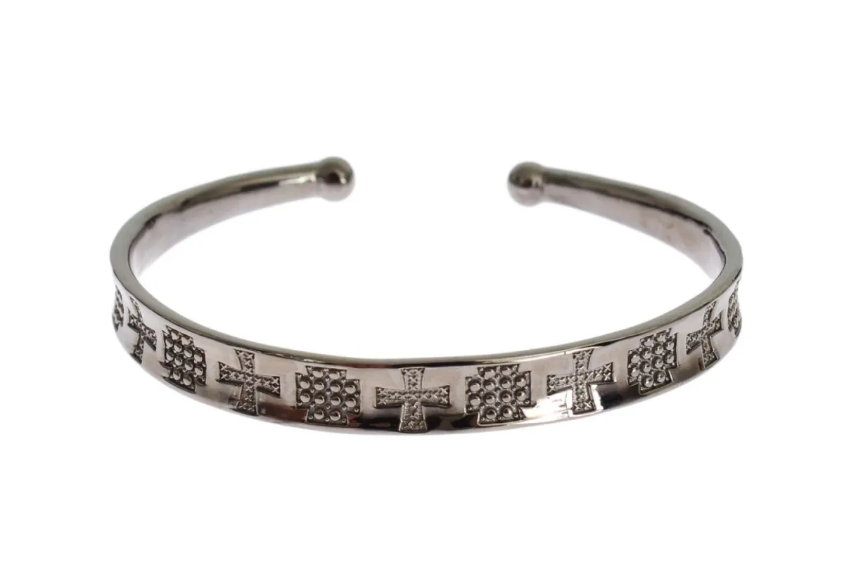 Elegant Rhodium Silver Bangle sold by Louxly