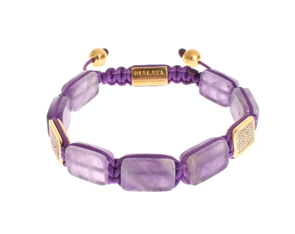 Dazzling Diamond Gold-Plated Amethyst Bracelet sold by Louxly