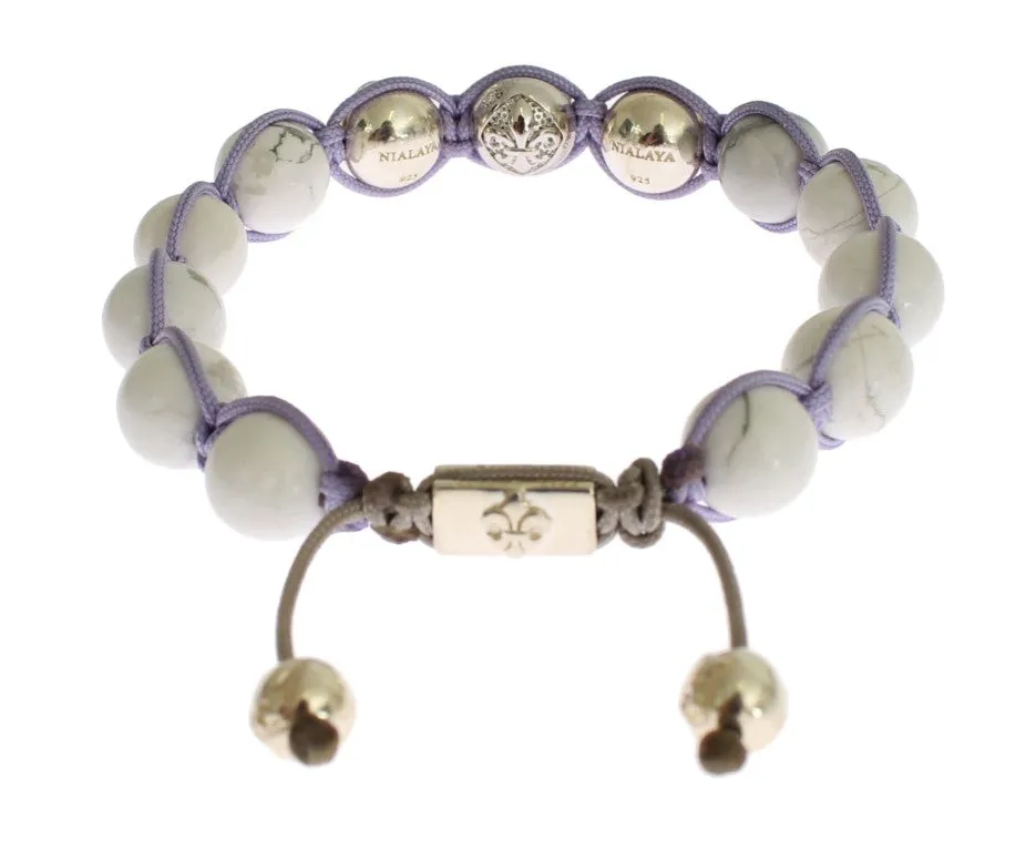 Elegant Silver Purple CZ & Howlite Bracelet sold by Louxly product image thumbnail 2