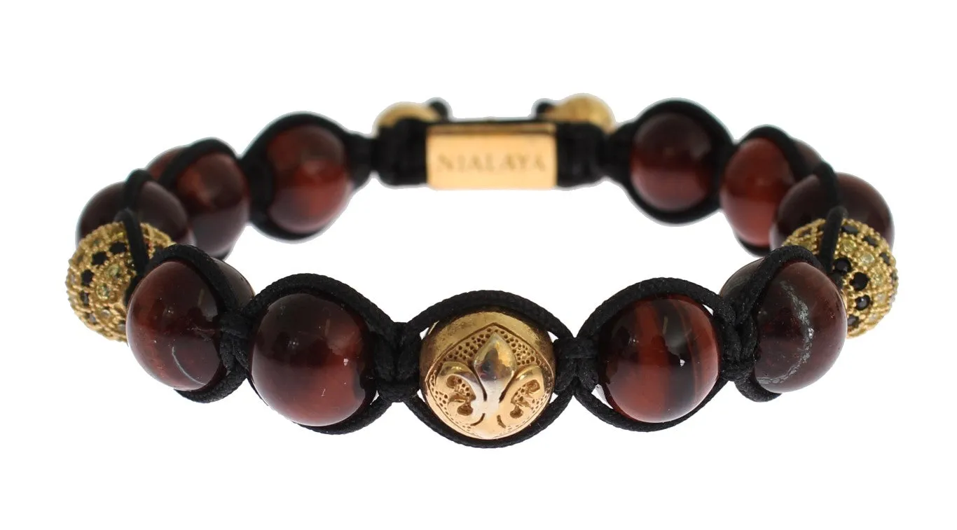 Radiant Red Tiger Eye & CZ Gold Bracelet sold by Louxly product image thumbnail 3