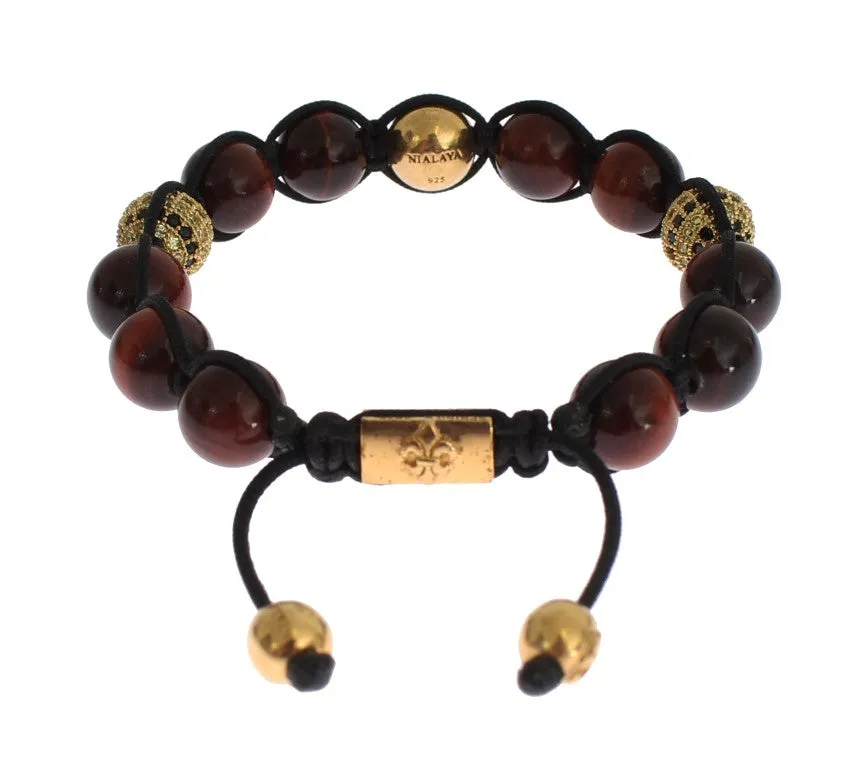 Radiant Red Tiger Eye & CZ Gold Bracelet sold by Louxly product image thumbnail 5