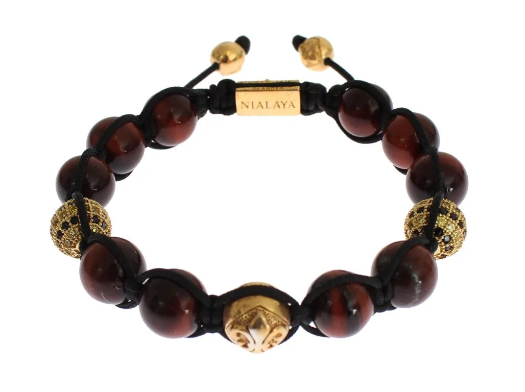 Radiant Red Tiger Eye & CZ Gold Bracelet sold by Louxly product image thumbnail 2
