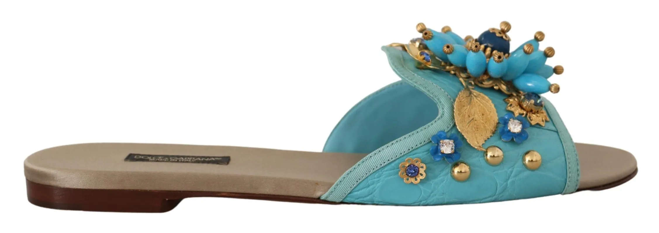 Exquisite Crystal-Embellished Exotic Leather Sandals sold by Louxly