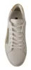 Elegant White Leather Sneakers with Gold Accents sold by Louxly