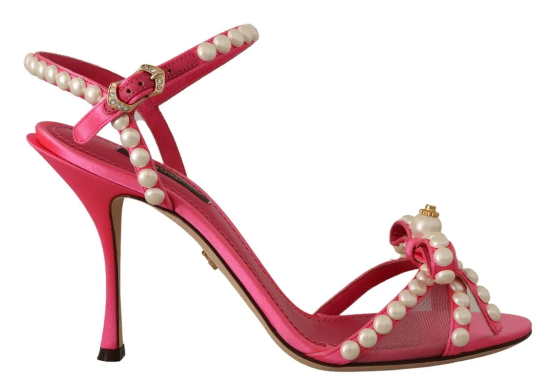Elegant Pink Pearl Embellished Heels Sandals sold by Louxly