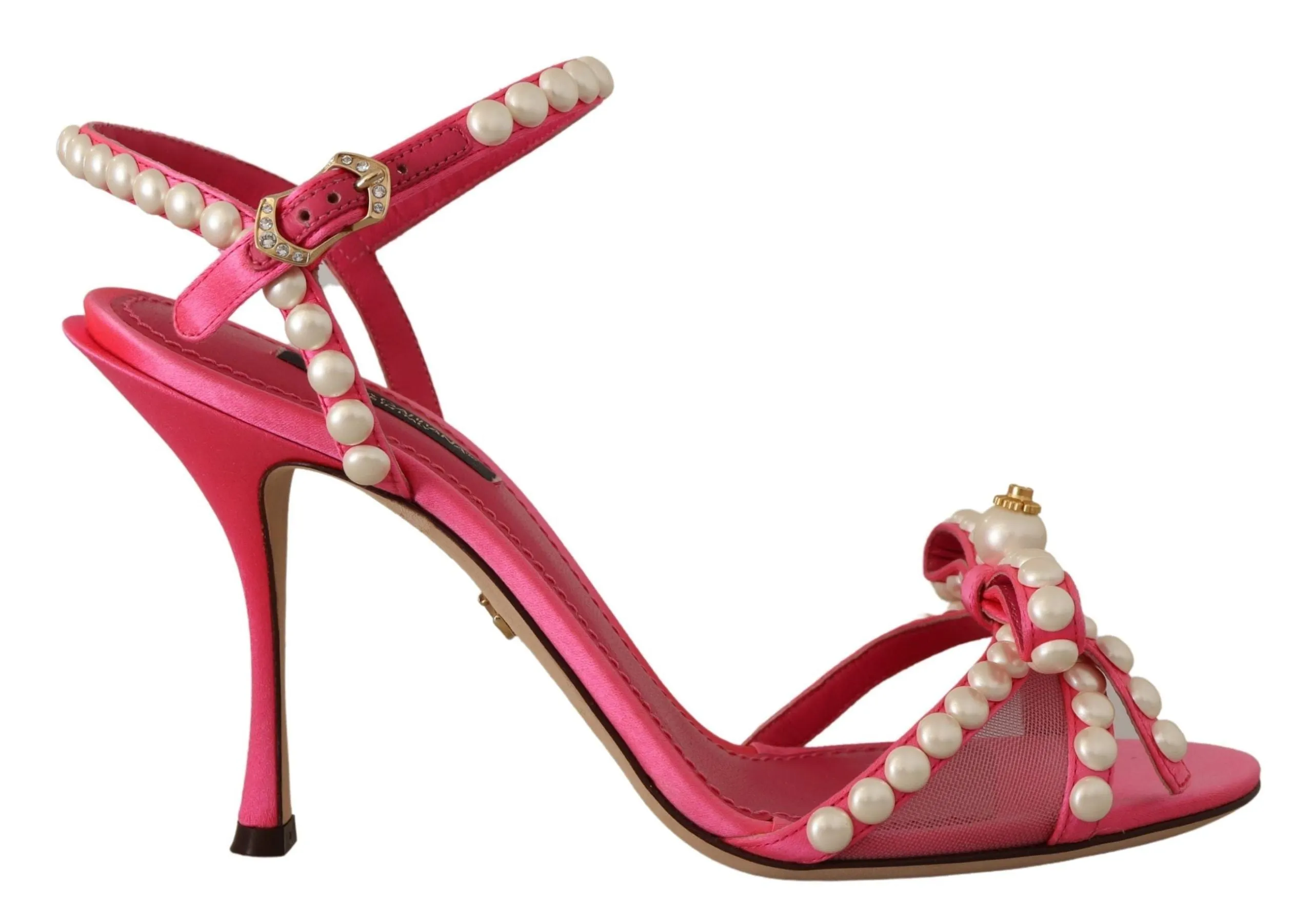 Elegant Pink Pearl Embellished Heels Sandals sold by Louxly