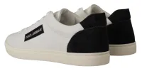 Elegant White Leather Low Top Sneakers sold by Louxly