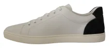 Elegant White Leather Low Top Sneakers sold by Louxly