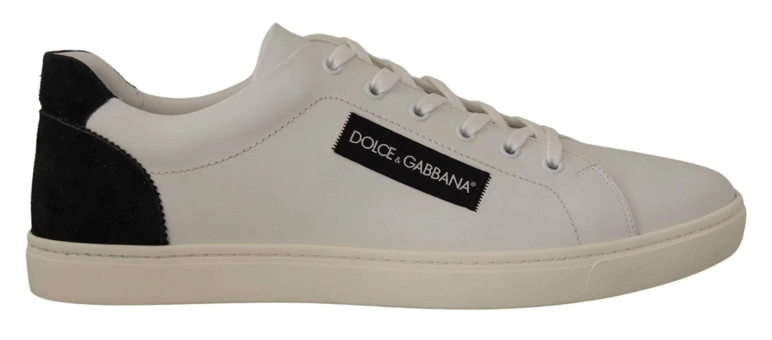 Elegant White Leather Low Top Sneakers sold by Louxly