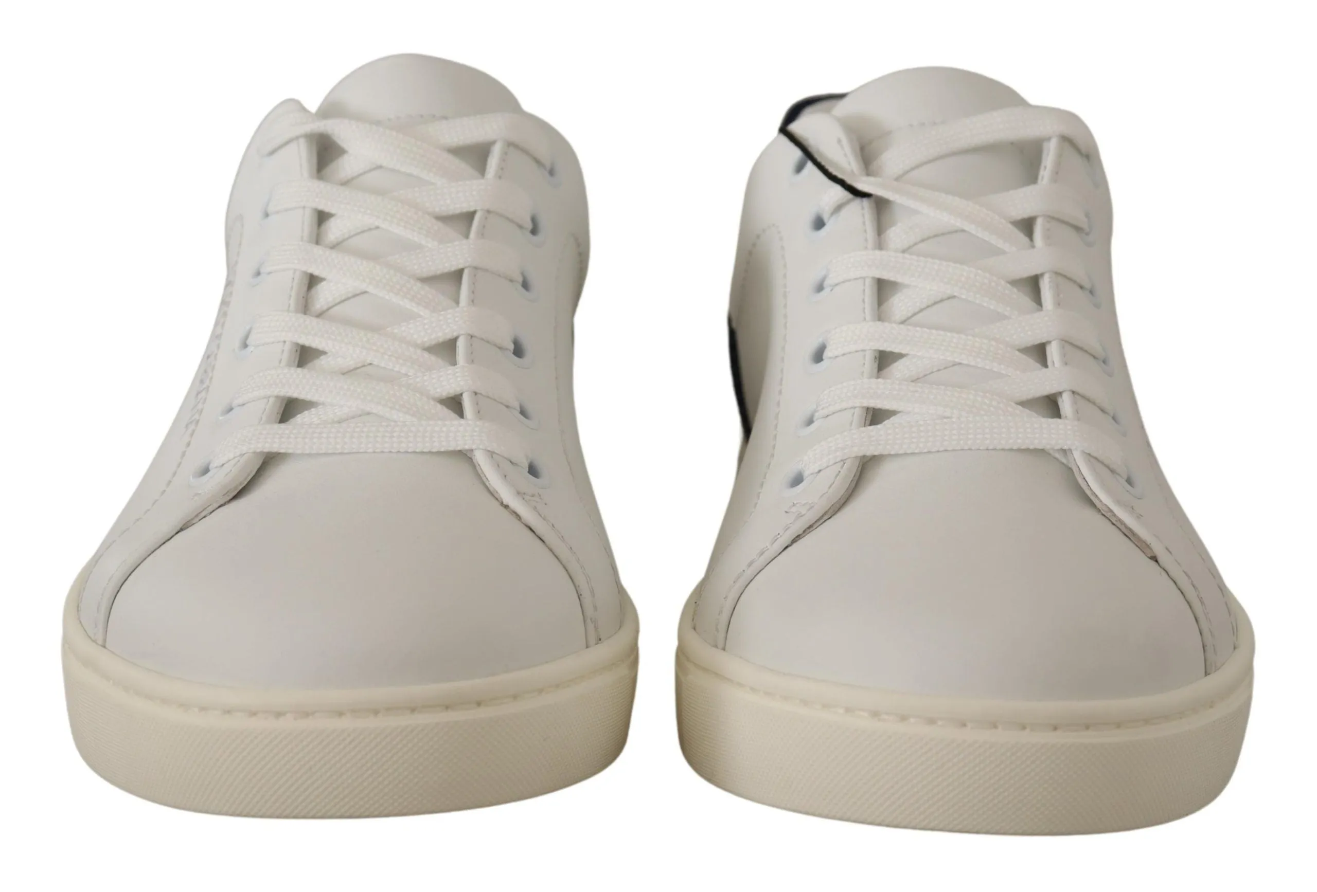 Elegant White and Blue Low-Top Leather Sneakers sold by Louxly product image thumbnail 3
