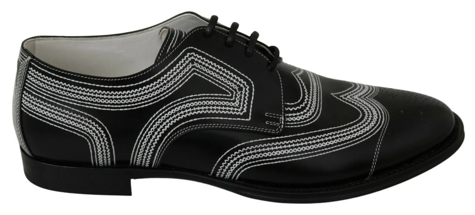 Elegant Black and White Derby Shoes sold by Louxly