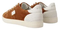 Elegant Two-Tone Leather Sneakers sold by Louxly
