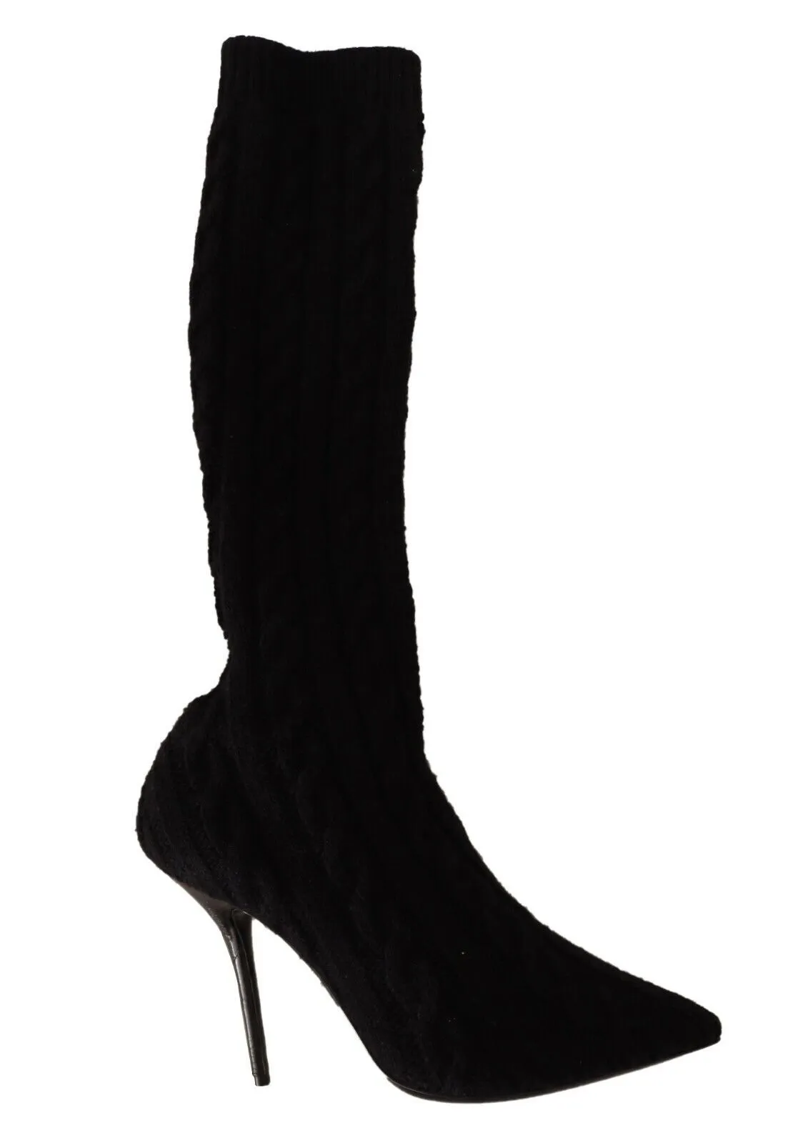Elegant Stretch Sock Boots in Black sold by Louxly
