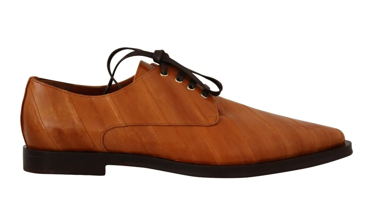 Elegant Eel Leather Lace-Up Formal Flats sold by Louxly