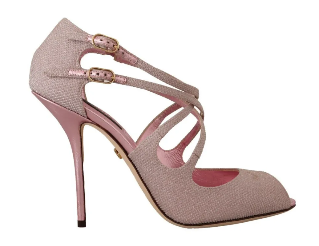 Pink Glitter Peep Toe High Heels Sandals sold by Louxly