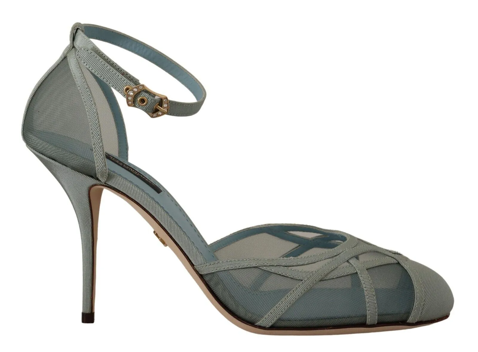 Elegant Blue Mesh Ankle Strap Sandals sold by Louxly