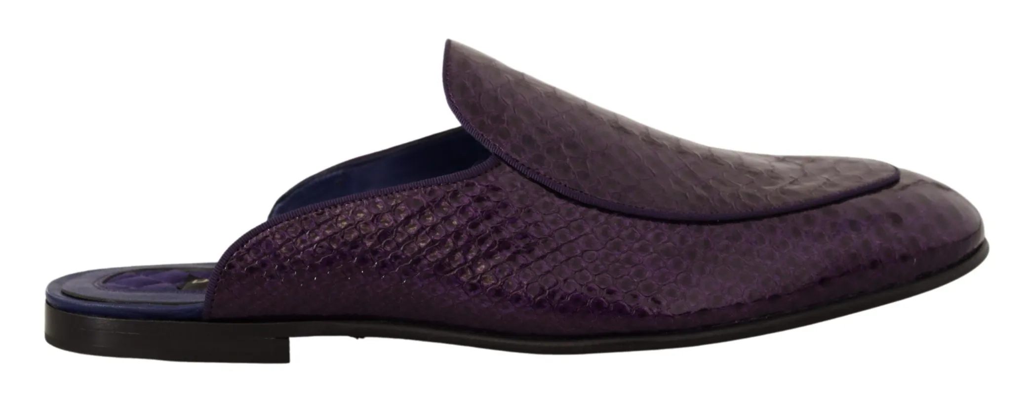 Purple Exotic Python Leather Slides sold by Louxly