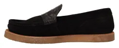 Elegant Black Alligator Leather Loafers sold by Louxly