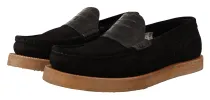 Elegant Black Alligator Leather Loafers sold by Louxly