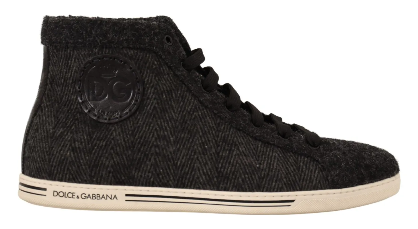 Elegant High Top Cotton/Wool Sneakers sold by Louxly